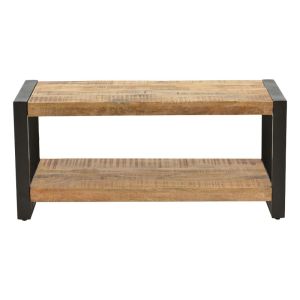 Coffee table Miles Industrial solid mango wood Walnut-black 100x45x45.5cm