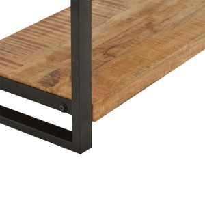 Coffee table Miles Industrial solid mango wood Walnut-black 100x45x45.5cm