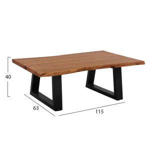 Холна маса Montana Lizard акация масив с плот 4cм 115x63x40cм Hm8166,11