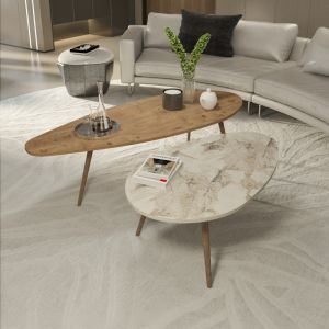 Monty coffee table 2 pcs. in natural beige marble shade 116x46x46cm