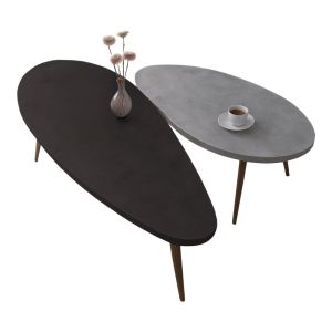 Monty coffee table 2 pcs. in black-gray shade 116x46x46cm