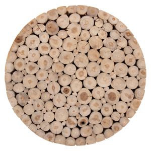 Холна маса Naturally Hm9804 от масивно тиково дърво в натурален цвят D80x46hcm