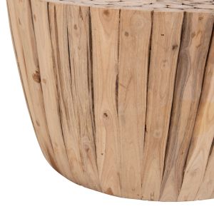 Холна маса Naturally Hm9804 от масивно тиково дърво в натурален цвят D80x46hcm