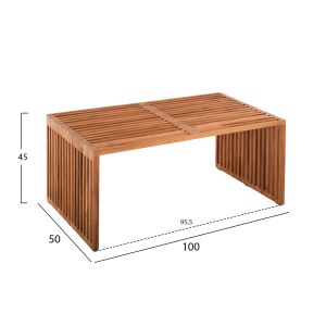 Холна маса Niya Hm9568 от масивно тикова дървно в натурален цвят 100x50x45hcm