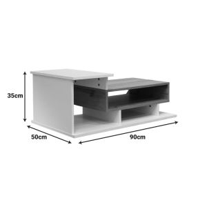 Coffee table Nuvele in white-sonoma shade 90x50x35cm
