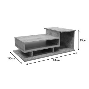 Coffee table Nuvele in gray cement-shade 90x50x35cm