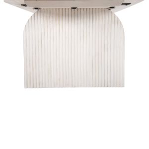 Холна маса Oval Honky Santorini Wood Hm9691 от масивно мангово дърво в бял цвят 120x60x40hcm