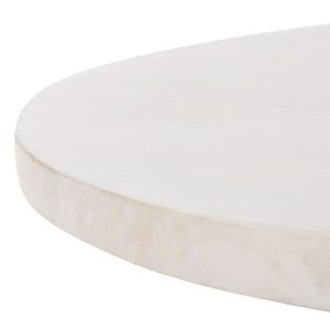 Холна маса Oval Honky Santorini Wood Hm9691 от масивно мангово дърво в бял цвят 120x60x40hcm