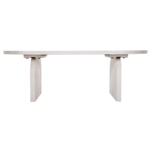 Холна маса Oval Honky Santorini Wood Hm9691 от масивно мангово дърво в бял цвят 120x60x40hcm