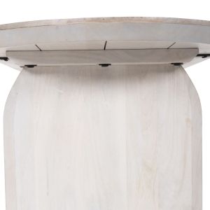 Холна маса Oval Honky Santorini Wood Hm9710 от масивно мангово дърво в бял цвят 130x60x35hcm