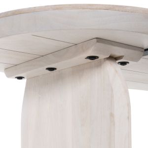 Холна маса Oval Honky Santorini Wood Hm9710 от масивно мангово дърво в бял цвят 130x60x35hcm