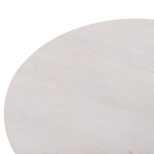 Холна маса Oval Honky Santorini Wood Hm9710 от масивно мангово дърво в бял цвят 130x60x35hcm