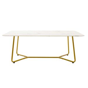 Coffee table Paris white glass top 8mm 120x80x45cm