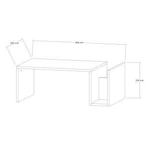 Coffee table Poko in dark walnut 86.8x50x32.4cm
