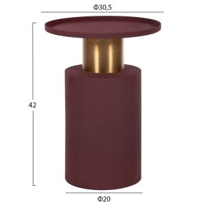 Холна маса Punjab Hm4240,06 метална цвят керемидено червен/златен D30,5x42hcm