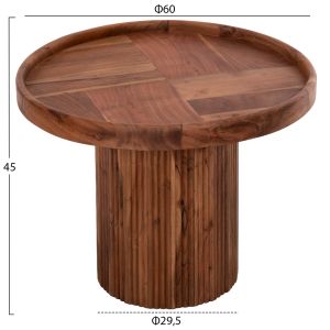 Холна маса Rajjeh Hm9693 акация масив в натурален цвят D60x45hcm