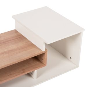 Холна маса Rosamund Hm8868,11 от меламин цвят бял/натурален 90x50x24,5-35hcm