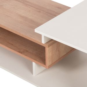 Холна маса Rosamund Hm8868,11 от меламин цвят бял/натурален 90x50x24,5-35hcm