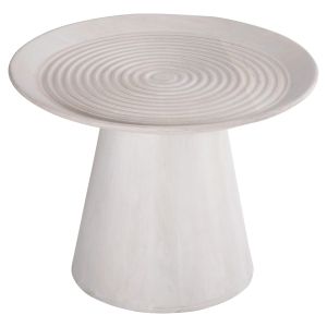 Холна маса Ross Santorini Wood Hm9708 манго масив в бял цвят D45x48hcm