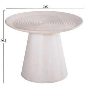 Холна маса Ross Santorini Wood Hm9708 манго масив в бял цвят D45x48hcm