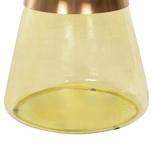 Холна маса Scal, зелен стъклен плот и златен метален плот D76x43,5hcm Hm9724