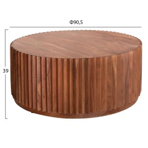 Холна маса Sedge Stripe тропическа акация масив в натурален цвят D90χ38hcm Hm9695