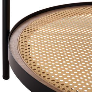 Coffee table Seitz Hm18030 glass top-metal-rattan in natural Φ80x45hcm.