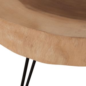 Coffee table Servon Hm9912 suar wood in natural color - metal legs in black 76x67x44cm.