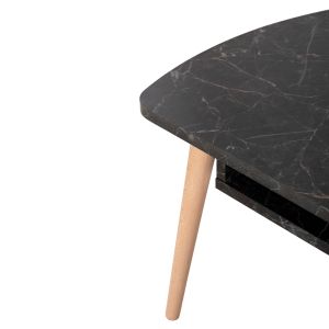 Холна маса Sliven Hm18178.02 черен мрамор меламин-крака в естествен цвят 90x50x47,5hcm.