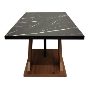 Solange coffee table in sonoma color with black marble look 110x55x47.5 cm