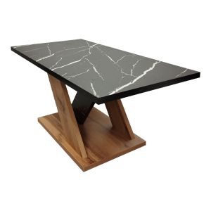 Solange coffee table in sonoma color with black marble look 110x55x47.5 cm