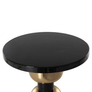 Холна маса Suratti Hm4236,04 метална емайл лак черен/златен D50,5x59,5hcm