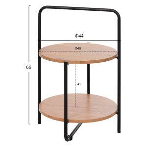 Холна маса Sylo Hm9618,01 Mdf в натурален цвят с черна метална рамка D44x66hcm