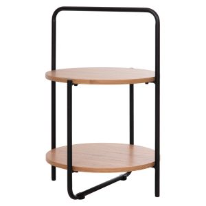 Холна маса Sylo Hm9618,01 Mdf в натурален цвят с черна метална рамка D44x66hcm