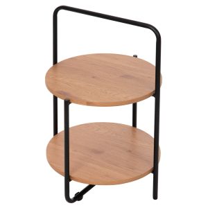 Холна маса Sylo Hm9618,01 Mdf в натурален цвят с черна метална рамка D44x66hcm