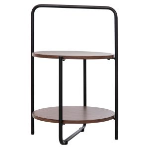 Холна маса Sylo Hm9618,02 Mdf цвят орех с черна метална рамка D44x66hcm
