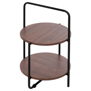 Холна маса Sylo Hm9618,02 Mdf цвят орех с черна метална рамка D44x66hcm