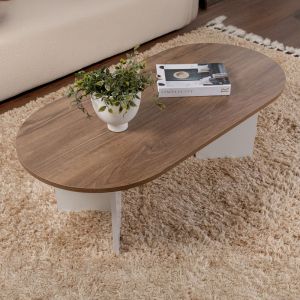 Coffee table Tabletod in walnut-white color 119x60x40cm