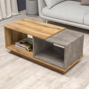 Холна маса Teles меламин в естествено дърво и цвят сив мрамор 100x45x42hcm Hm18181