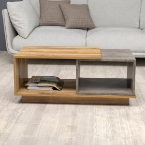 Холна маса Teles меламин в естествено дърво и цвят сив мрамор 100x45x42hcm Hm18181