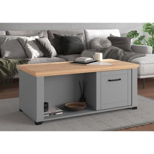 Coffee table Valencia color graphite gray/artisan oak/matt gray 115*55*47.5cm