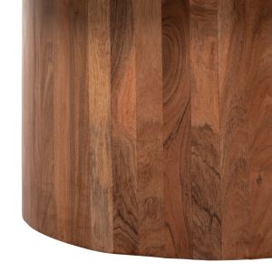 Холна маса Warm Marble Luxury Formel акация масив цвят бял/натурален мраморен плот Hm9672 D80x36hcм