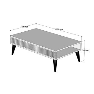 Холна маса Warm Marble Luxury в цвят орех и мраморен дизайн Hm9505,03