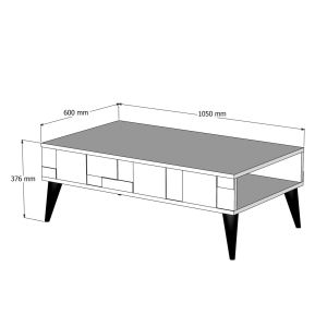 Холна маса Warm Marble Luxury меламин в цвят орех и бял мрамор Hm9504,03