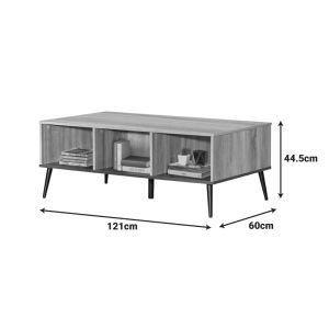 Coffee table Zezan in Sonoma-dark gray color 121x60x44.5cm