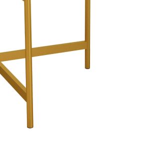 Холна маса за дневна Aisle меламин цвят бял мрамор-златист метал D80x45cм