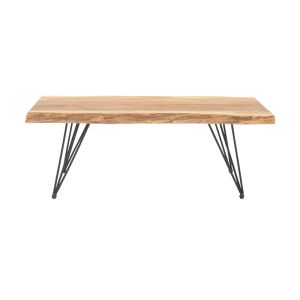 Холна маса за кафе Miles Industrial масивно акациево дърво в естествен нюанс 115x69x41см