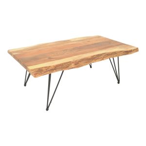 Холна маса за кафе Miles Industrial масивно акациево дърво в естествен нюанс 115x69x41см