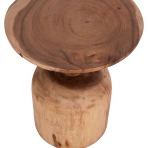 Холна маса кръгла Pumbe Hm9891.11 масивно дърво Suar в естествен цвят Φ40x50hcm.