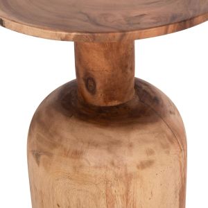 Холна маса кръгла Pumbe Hm9891.11 масивно дърво Suar в естествен цвят Φ40x50hcm.